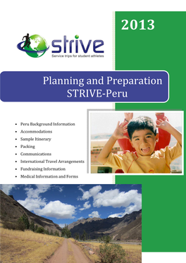 2013 Peru-1 Planning and Preparation