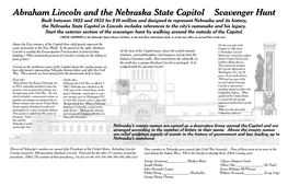 Abraham Lincoln and the Nebraska State Capitol Scavenger Hunt