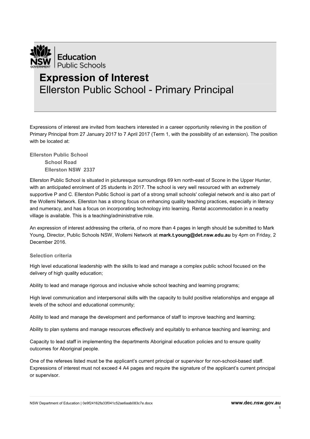 Expression of Interest s8