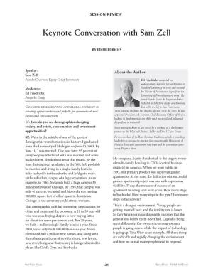 Keynote Conversation with Sam Zell