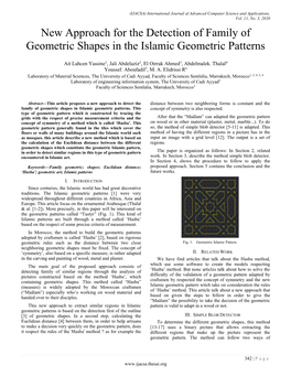 New Approach for the Detection of Family of Geometric Shapes in the Islamic Geometric Patterns