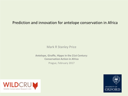 Prediction and Innovation for Antelope Conservation in Africa