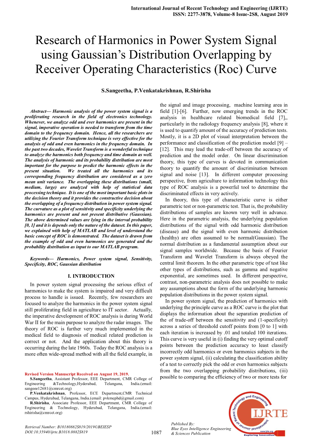 Research of Harmonics in Power System Signal Using Gaussian's