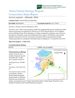 Alaska Natural Heritage Program Conservation Status Report