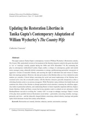 Updating the Restoration Libertine in Tanika Gupta's Contemporary Adaptation of William Wycherley's the Country Wife