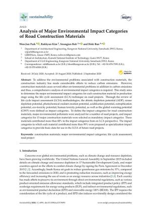Analysis of Major Environmental Impact Categories of Road Construction Materials