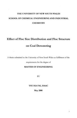 Effect of Floc Size Distribution and Floc Structure on Coal Dewatering