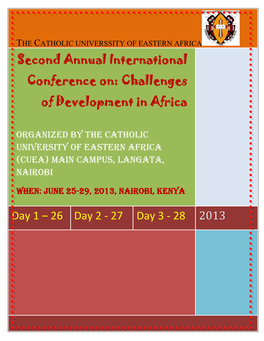 Second International Conference On: Challenges of Development in Africa