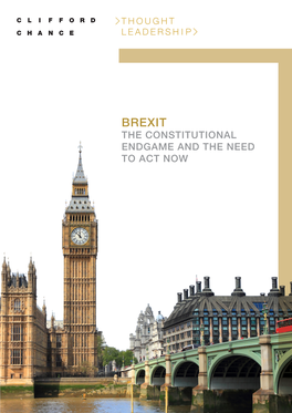 Brexit the Constitutional Endgame and the Need to Act Now Brexit: the Constitutional Endgame and the Need to Act Now