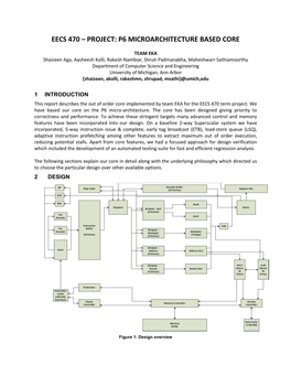 Eecs 470 – Project: P6 Microarchitecture Based Core