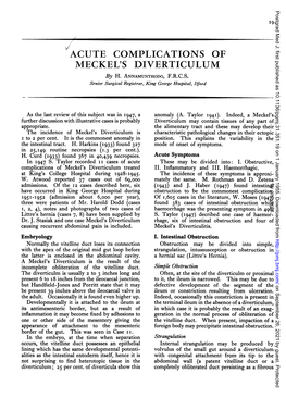 ACUTE COMPLICATIONS of MECKEL's DIVERTICULUM by H