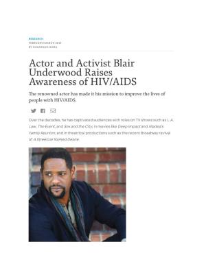 Actor and Activist Blair Underwood Raises Awareness of HIV/AIDS