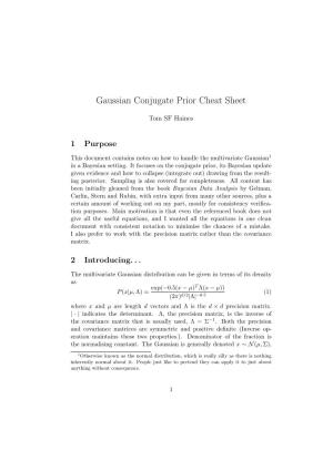 Gaussian Conjugate Prior Cheat Sheet