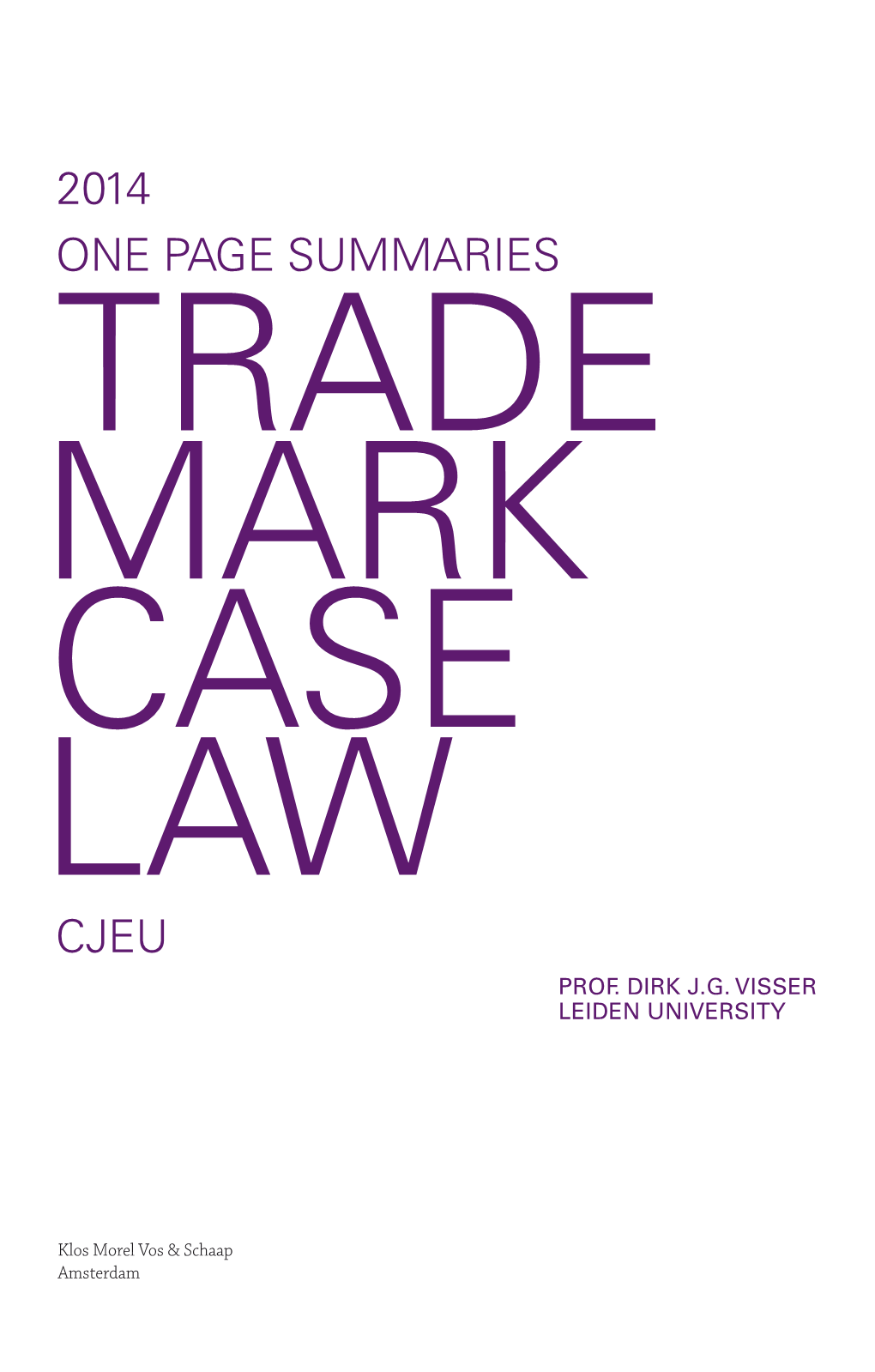 One Page Summaries Trademark CJEU