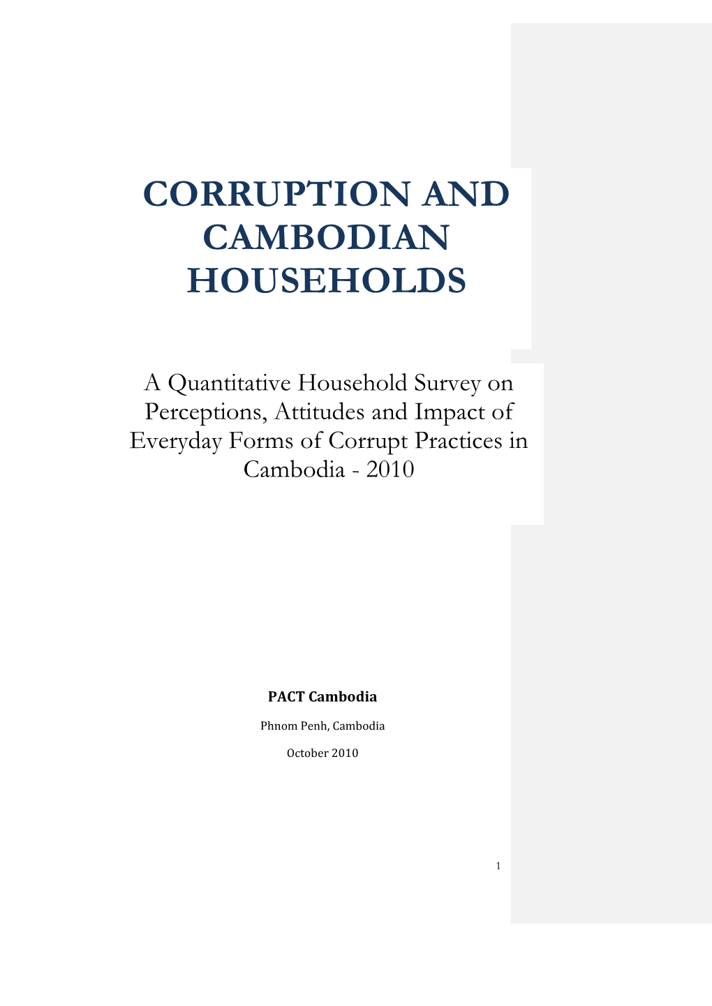 Corruption and Cambodian Households