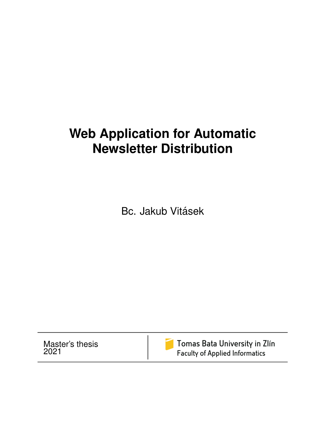 Web Application for Automatic Newsletter Distribution