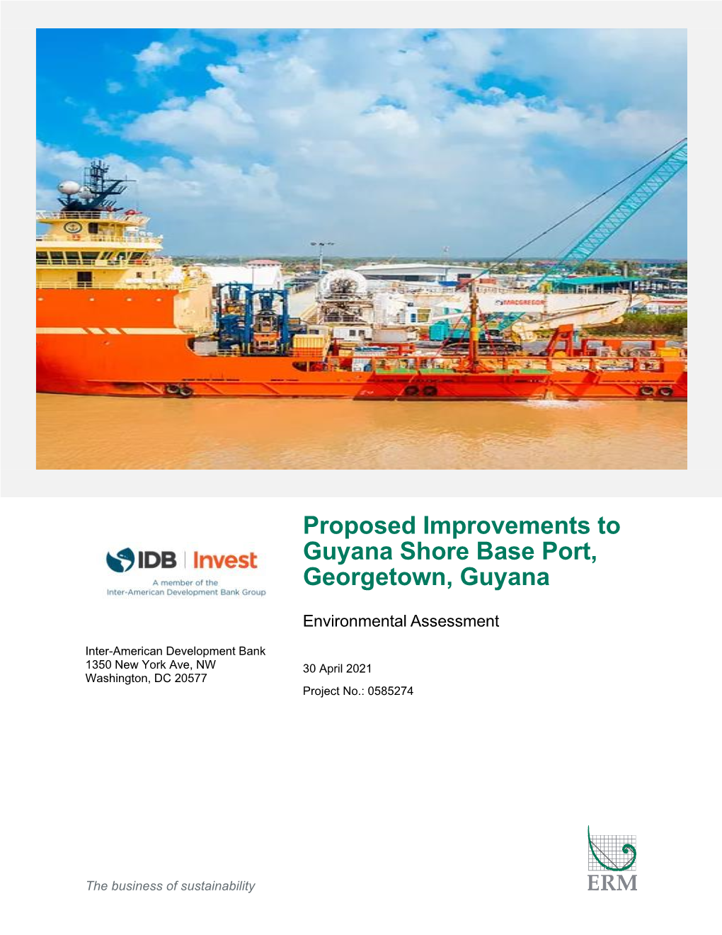 Proposed Improvements to Guyana Shore Base Port, Georgetown, Guyana