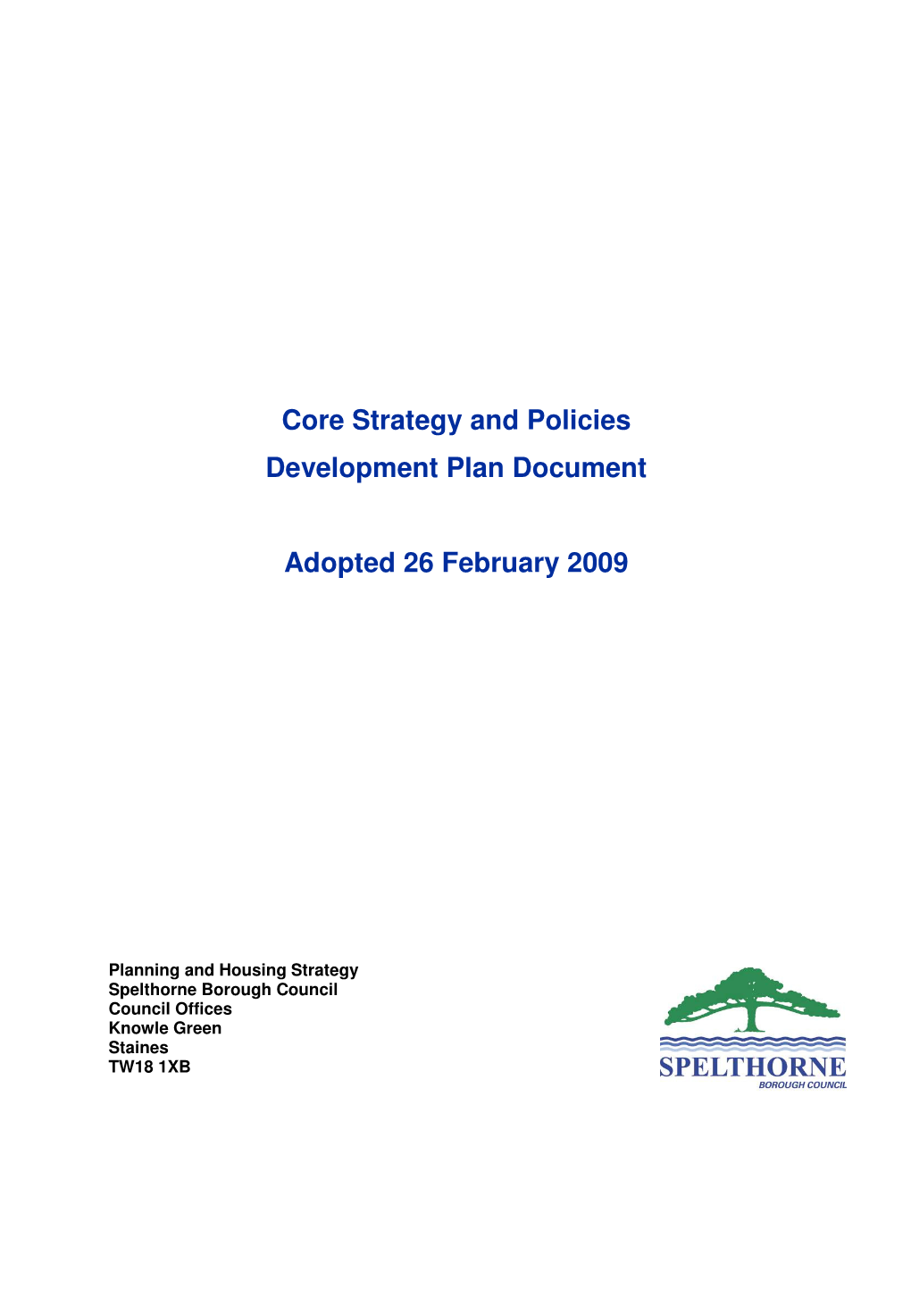 Core Strategy and Policies Development Plan Document