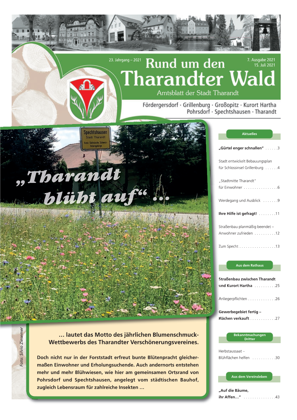 … Lautet Das Motto Des Jährlichen Blumenschmuck- Bekanntmachungen Dritter Wettbewerbs Des Tharandter Verschönerungsvereines