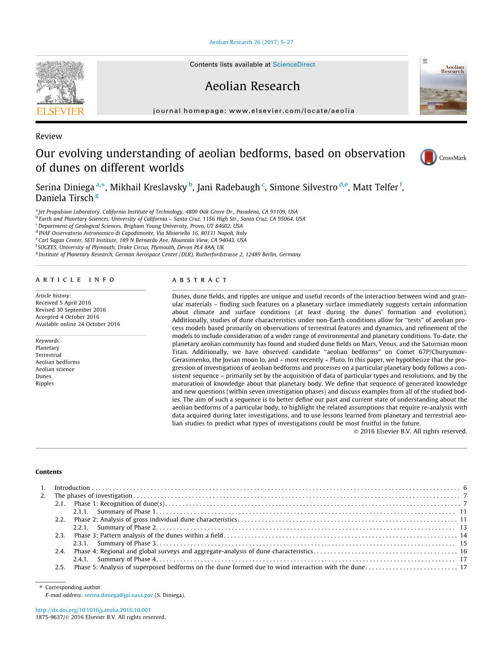 Our Evolving Understanding of Aeolian Bedforms, Based on Observation Of