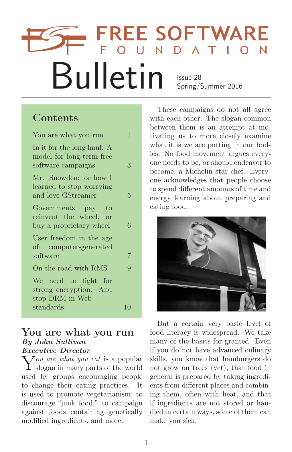 Bulletin Issue 28 Spring/Summer 2016