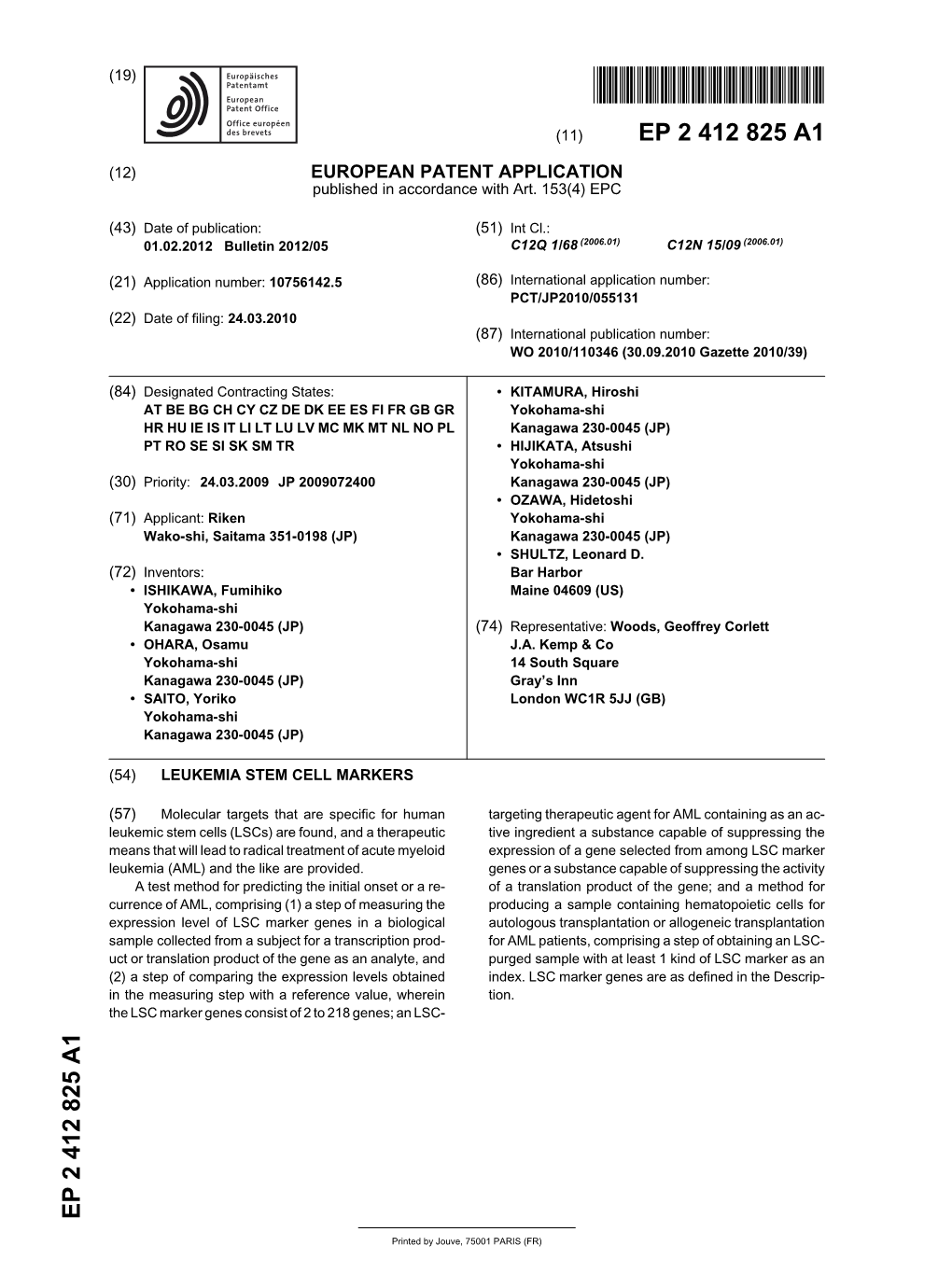 Leukemia Stem Cell Markers