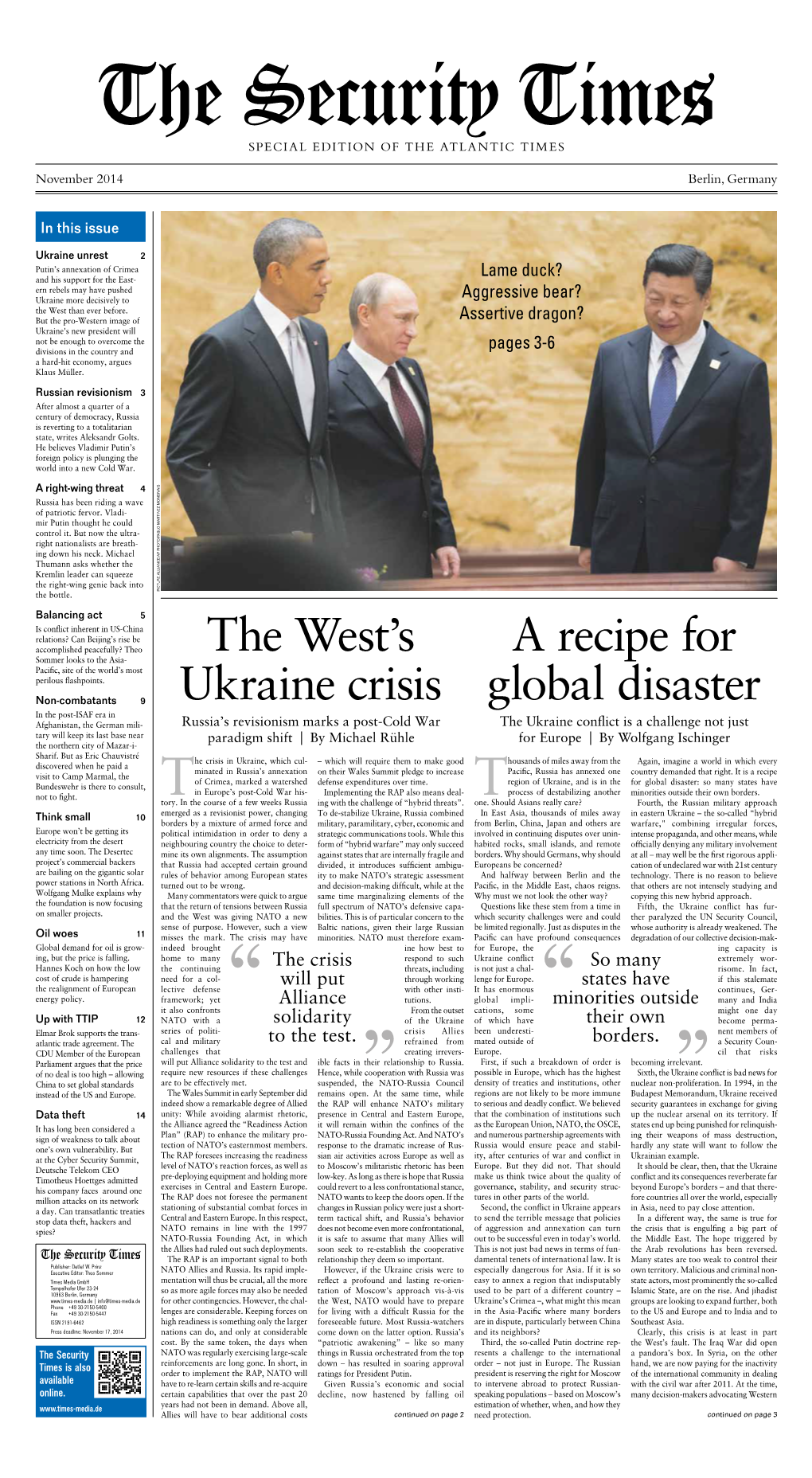 The West's Ukraine Crisis a Recipe for Global Disaster