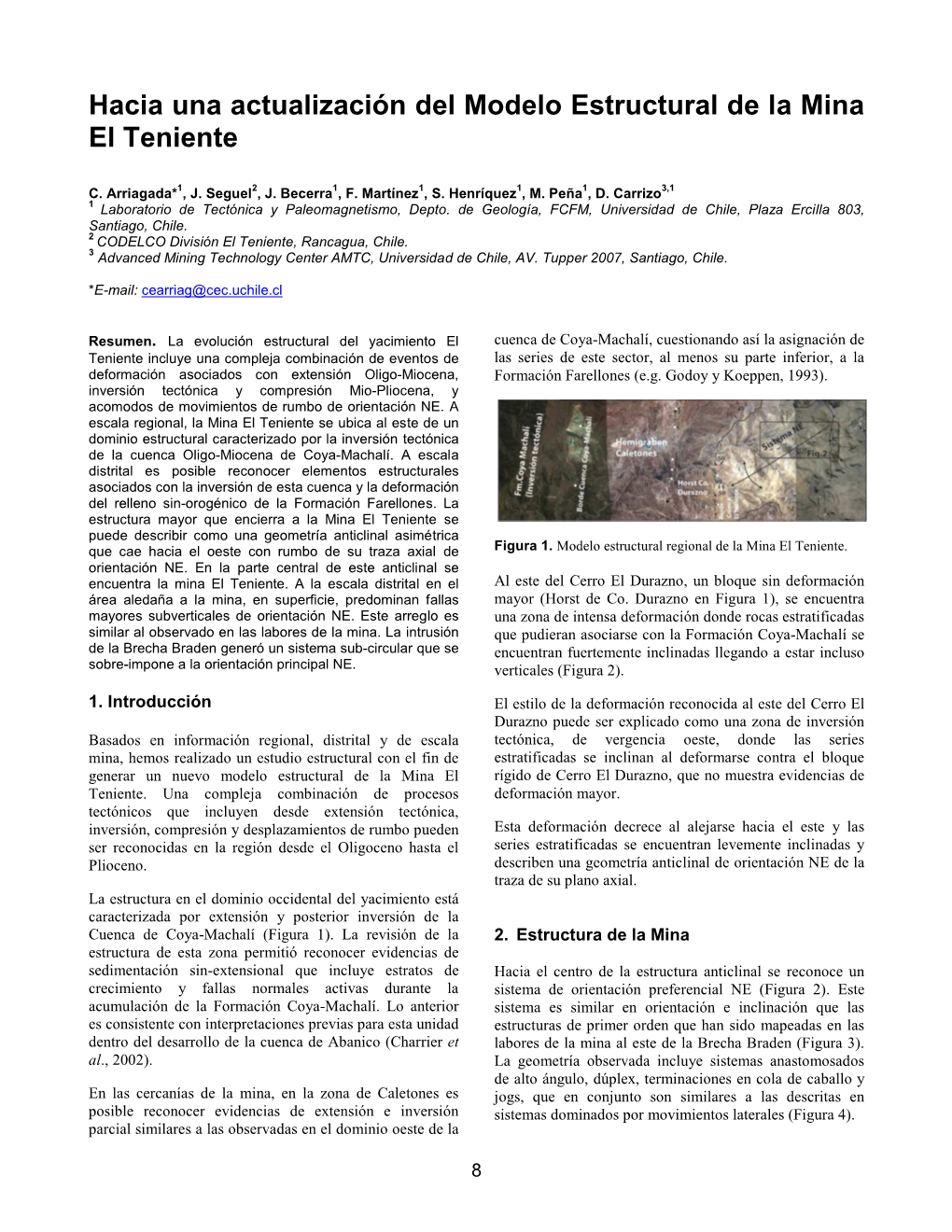 Hacia Una Actualización Del Modelo Estructural De La Mina El Teniente