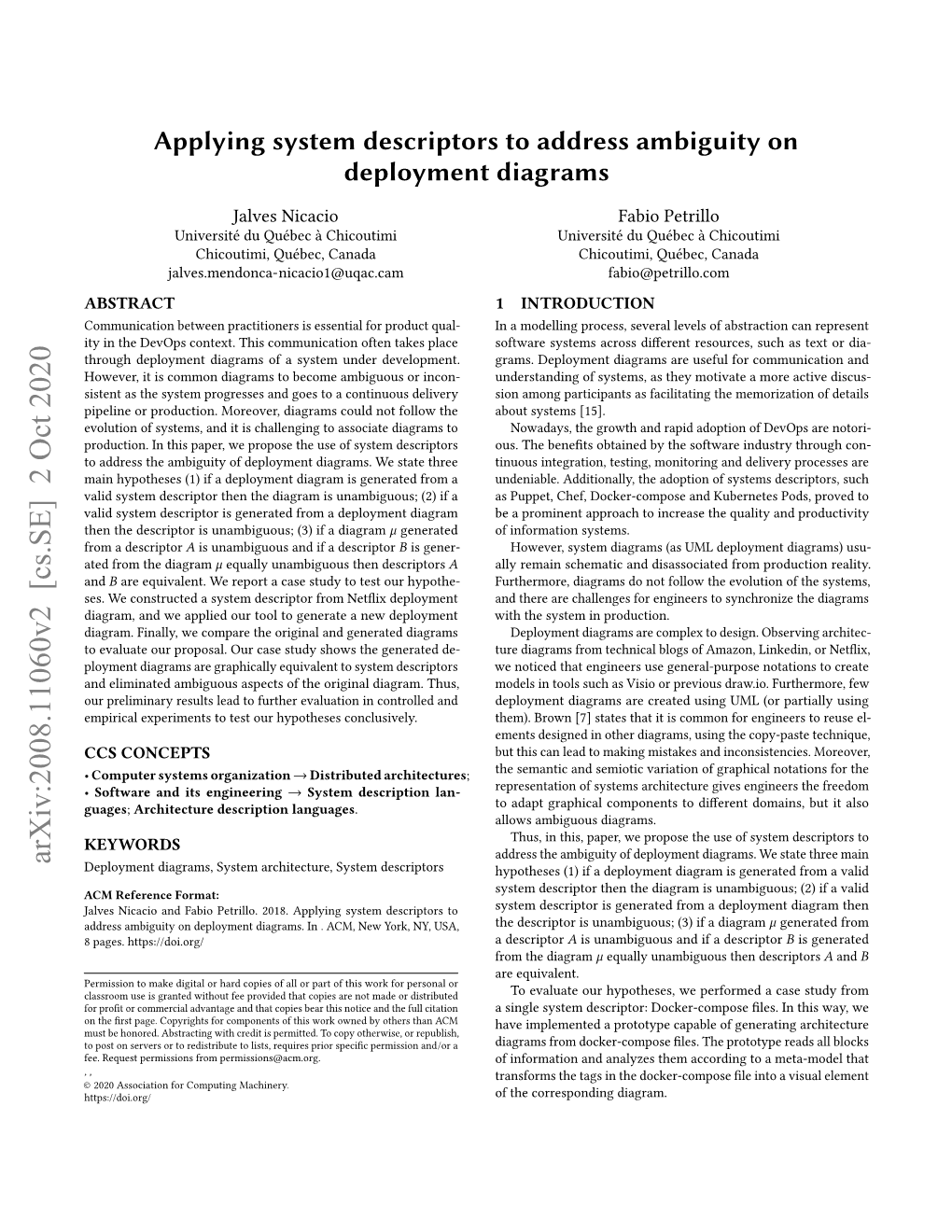 Applying System Descriptors to Address Ambiguity on Deployment Diagrams