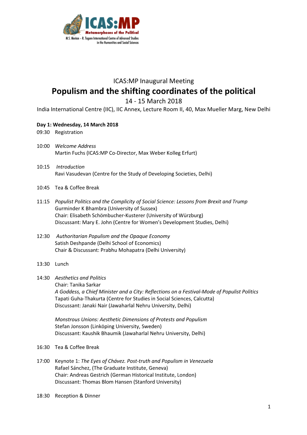 Populism and the Shifting Coordinates of the Political