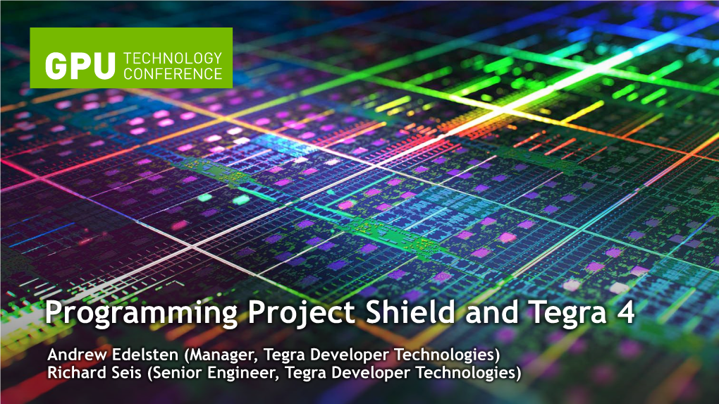Programming Project SHIELD & Tegra 4