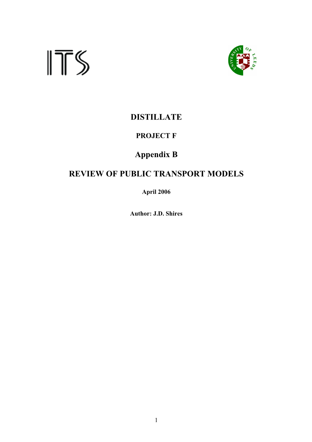 Appendix B: Review of Public Transport Models