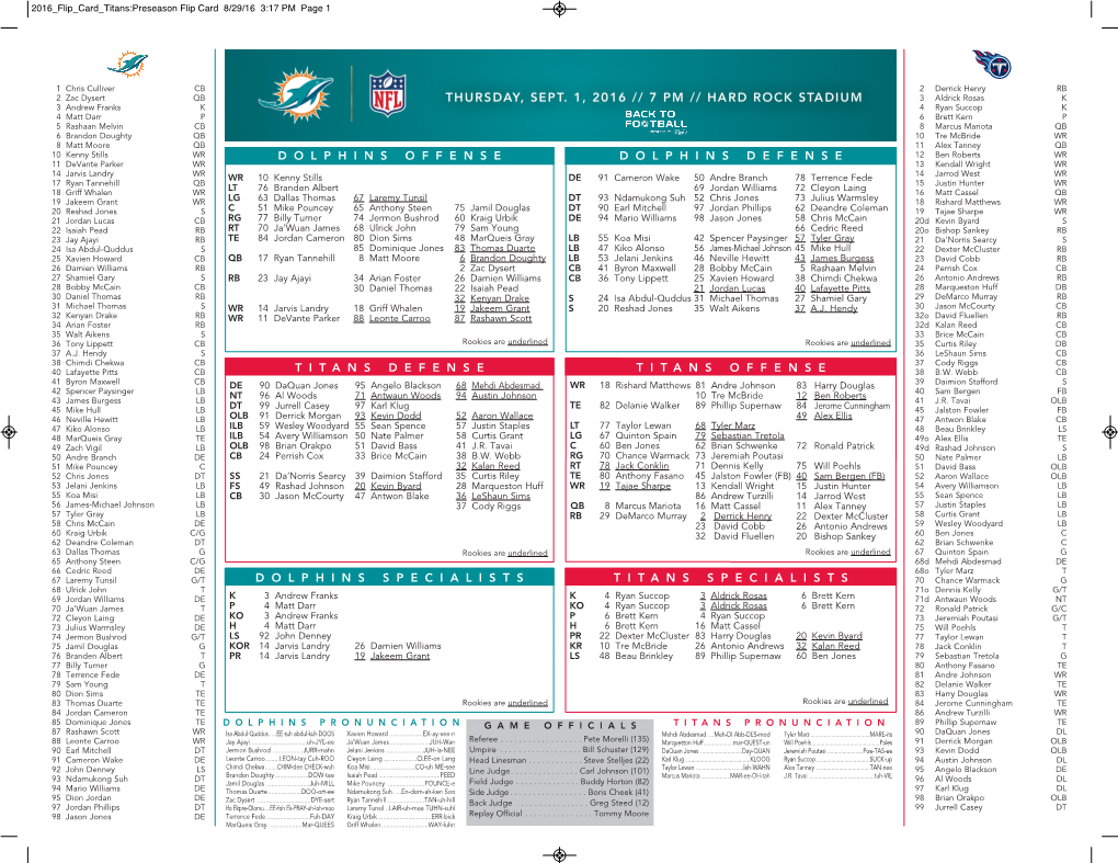 Preseason Flip Card 8/29/16 3:17 PM Page 1