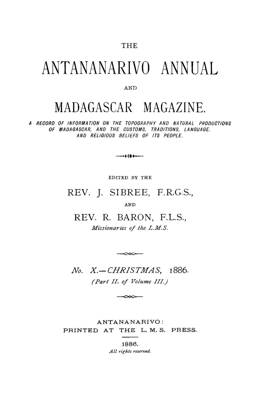 Antananarivo Annual