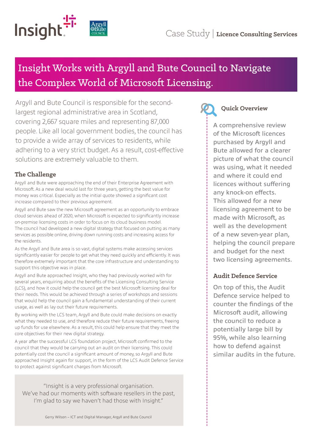 Insight Works with Argyll and Bute Council to Navigate the Complex World of Microsoft Licensing