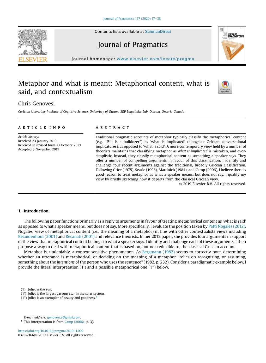 Metaphor and What Is Meant: Metaphorical Content, What Is Said, and Contextualism