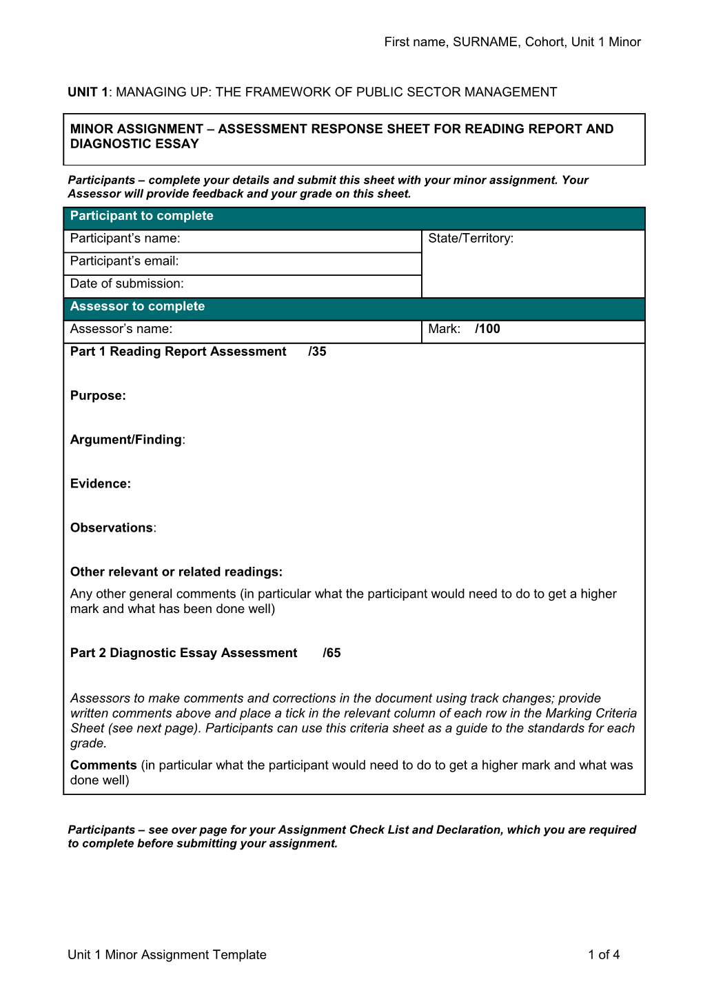 Unit 1: Managing Up: the Framework of Public Sector Management