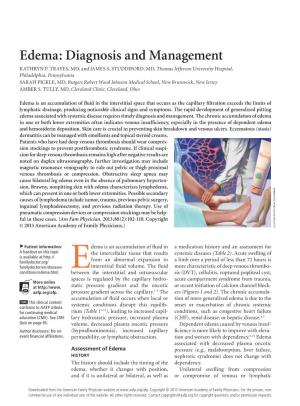 Edema: Diagnosis and Management KATHRYN P