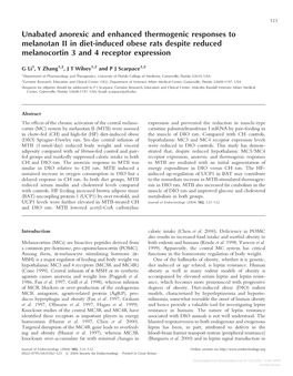 Unabated Anorexic and Enhanced Thermogenic Responses to Melanotan II in Diet-Induced Obese Rats Despite Reduced Melanocortin 3 and 4 Receptor Expression