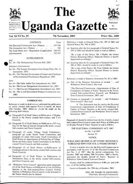 The Uganda Gazettepublished