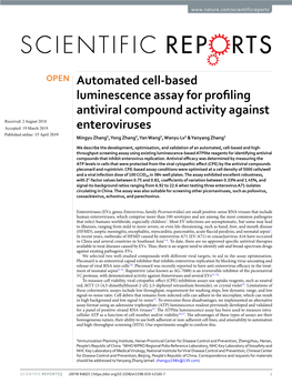 Automated Cell-Based Luminescence Assay for Profiling Antiviral
