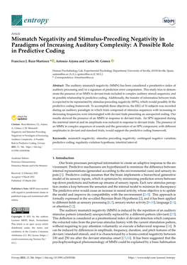 Mismatch Negativity and Stimulus-Preceding Negativity in Paradigms of Increasing Auditory Complexity: a Possible Role in Predictive Coding