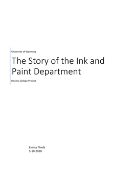 The Story of the Ink and Paint Department