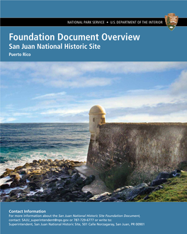 Foundation Document Overview San Juan National Historic Site Puerto Rico