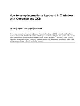 How to Setup International Keyboard in X Window with Xmodmap and XKB