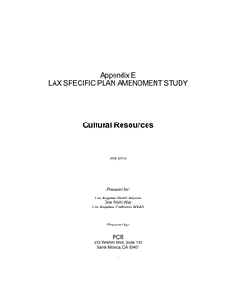 LAX SPAS DEIR App E-1 Cultural Resources Final