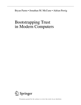 Bootstrapping Trust in Modern Computers