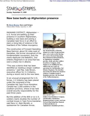 New Base Beefs up Afghanistan Presence