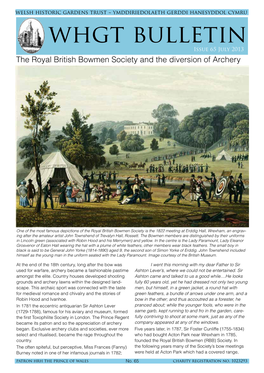 Whgt Bulletin Issue 65 July 2013 the Royal British Bowmen Society and the Diversion of Archery