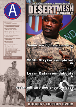 Your Feedback Is Important to Us. See the Back Cover for Details. :: Commander COL David G. Cotter :: Command Sergeant Major